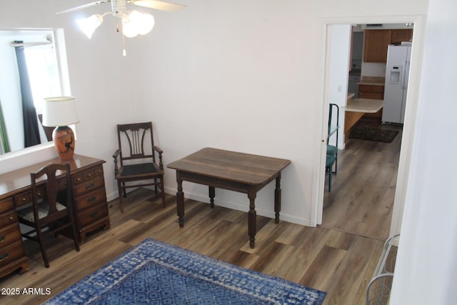 235 N 61st Pl, Mesa, AZ 85205 - office with ceiling fan, wood finished floors, and baseboards