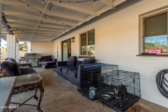 12043 N 46th Ave, Glendale, AZ 85304 - view of patio with an outdoor living space and a grill
