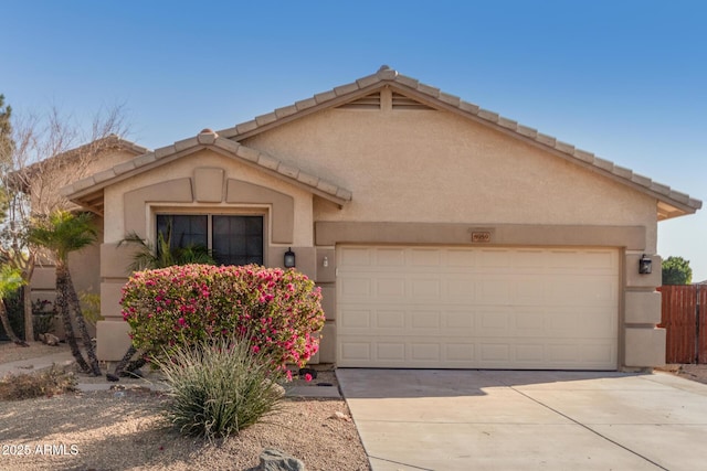 ranch-style home with a garage