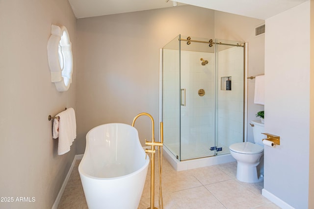 11025 N 10th St, Phoenix, AZ 85020 - bathroom featuring a soaking tub, a stall shower, and tile patterned flooring
