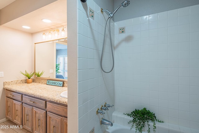 11025 N 10th St, Phoenix, AZ 85020 - full bathroom with vanity, shower / washtub combination, and tile patterned floors