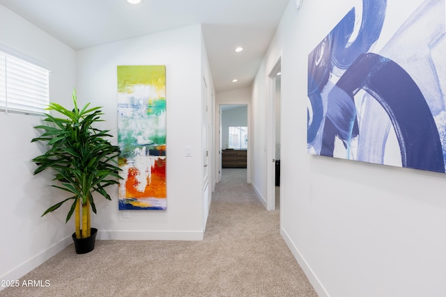 475 S Soho Ln Unit 35, Chandler, AZ 85225 - hall featuring recessed lighting, light carpet, and baseboards