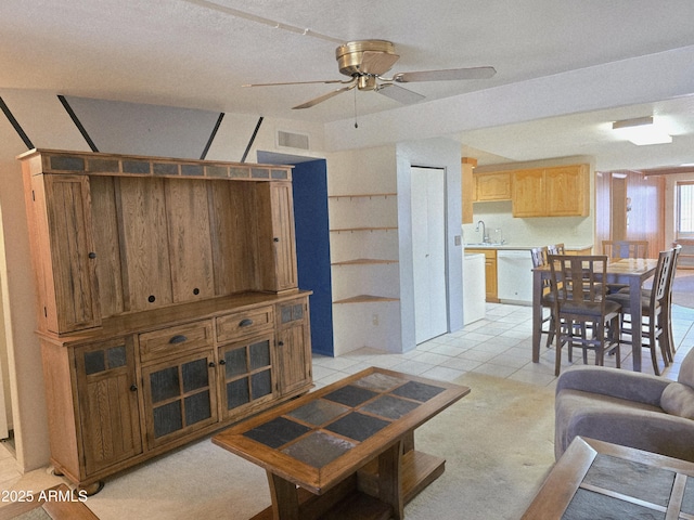 4950 Raffaele Dr, Sierra Vista, AZ 85635 - living room with a ceiling fan and light tile patterned flooring