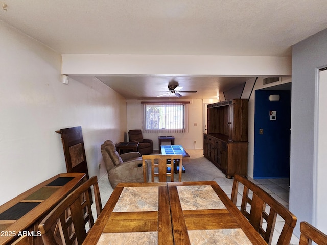 4950 Raffaele Dr, Sierra Vista, AZ 85635 - dining room featuring ceiling fan and light carpet
