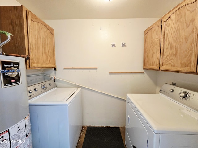 4950 Raffaele Dr, Sierra Vista, AZ 85635 - washroom featuring water heater, cabinet space, and washer and dryer