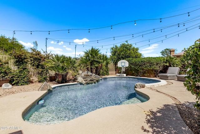 6026 E Sonoran Trl, Scottsdale, AZ 85266 - view of swimming pool with a patio area and a fenced backyard
