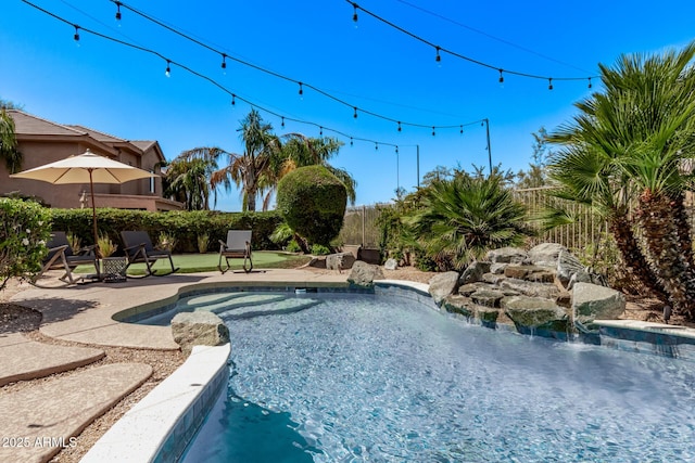 6026 E Sonoran Trl, Scottsdale, AZ 85266 - view of pool with a fenced backyard and a patio