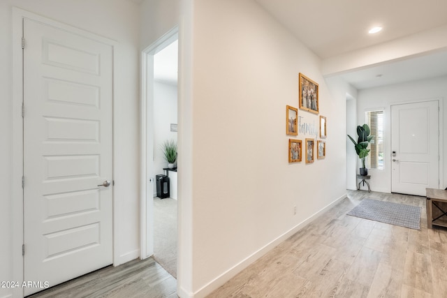 foyer featuring light wood-type flooring