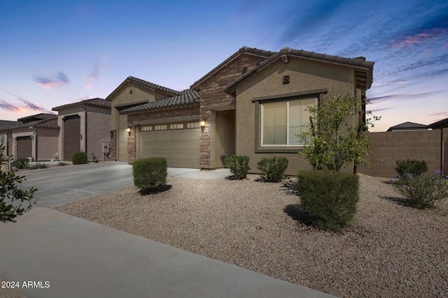 view of front of home featuring a garage