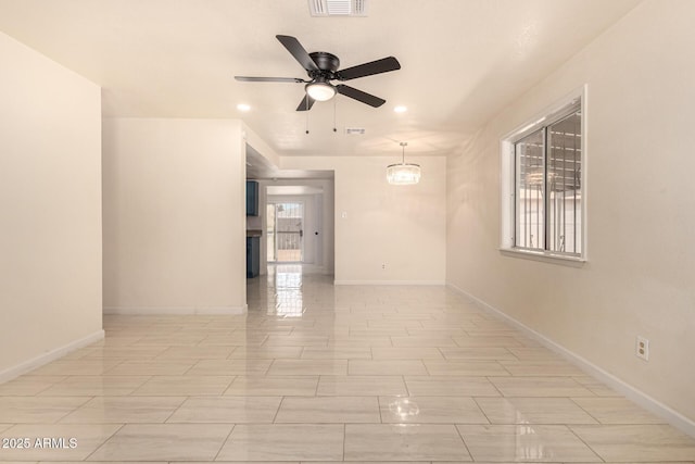2721 W Luke Ave, Phoenix, AZ 85017 - empty room featuring a ceiling fan, baseboards, and recessed lighting