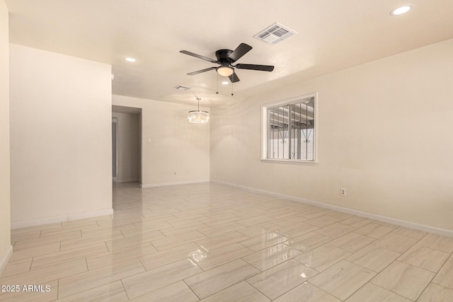 2721 W Luke Ave, Phoenix, AZ 85017 - spare room featuring a ceiling fan, recessed lighting, and baseboards
