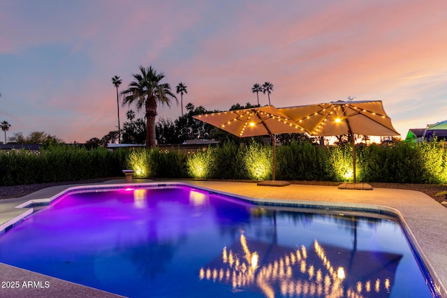 675 Val Verde Cir W, Litchfield Park, AZ 85340 - view of pool at dusk