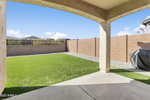 view of yard featuring a patio