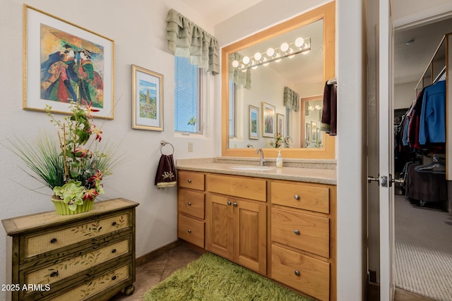 bathroom featuring vanity and tile patterned floors