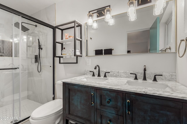 1814 W Thomas Rd, Phoenix, AZ 85015 - full bath featuring toilet, double vanity, and a shower stall