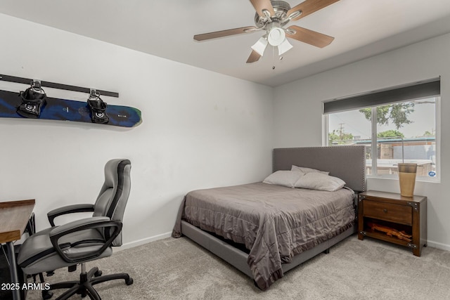 1814 W Thomas Rd, Phoenix, AZ 85015 - bedroom with carpet, a desk, baseboards, and ceiling fan