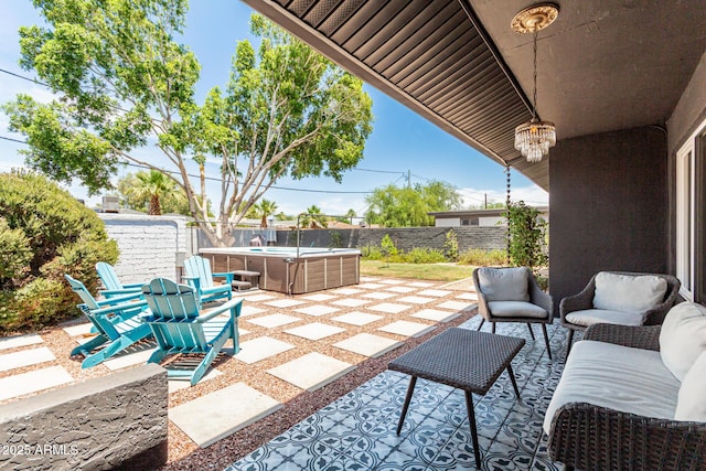 1814 W Thomas Rd, Phoenix, AZ 85015 - fenced backyard with a hot tub and a patio area