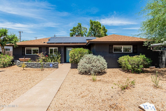 1814 W Thomas Rd, Phoenix, AZ 85015 - ranch-style house with solar panels and stucco siding