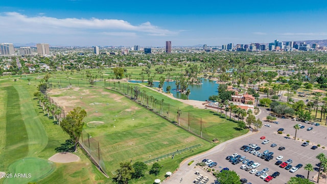 1814 W Thomas Rd, Phoenix, AZ 85015 - aerial view of property's location featuring a large body of water, nearby urban area, and a local golf course
