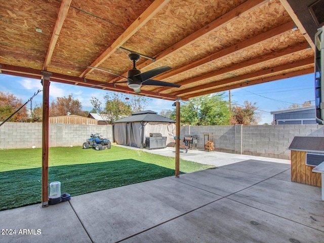 view of patio / terrace featuring a gazebo