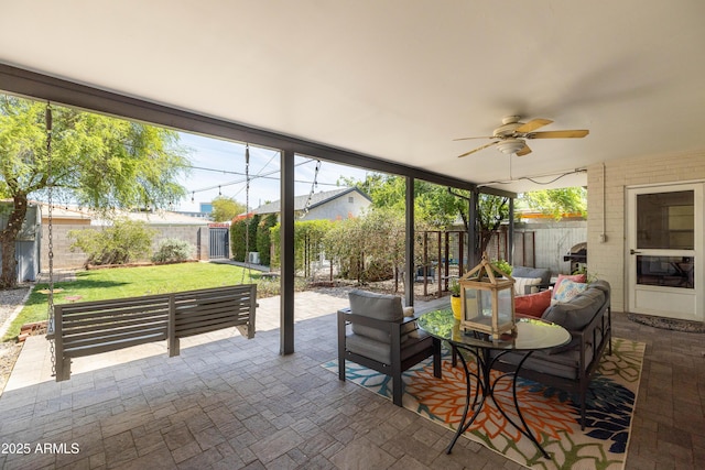 546 W Cambridge Ave, Phoenix, AZ 85003 - view of patio / terrace featuring ceiling fan and an outdoor living space