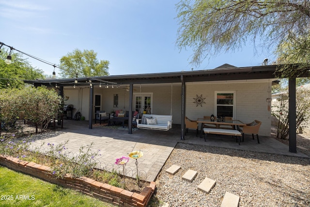 546 W Cambridge Ave, Phoenix, AZ 85003 - rear view of house featuring an outdoor hangout area, a patio area, and ceiling fan