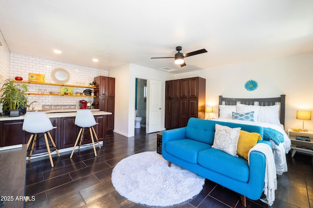 546 W Cambridge Ave, Phoenix, AZ 85003 - bedroom with a ceiling fan, a sink, and recessed lighting