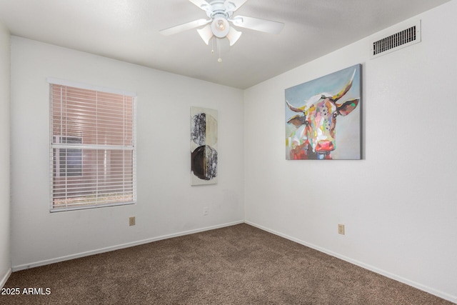 626 W Catclaw St, Gilbert, AZ 85233 - carpeted empty room featuring visible vents, a ceiling fan, and baseboards