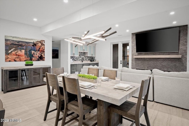 dining room featuring an inviting chandelier