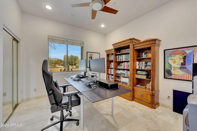 office with ceiling fan