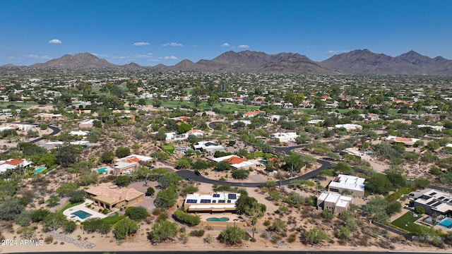 aerial view with a mountain view