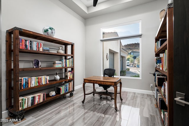 office featuring light hardwood / wood-style flooring