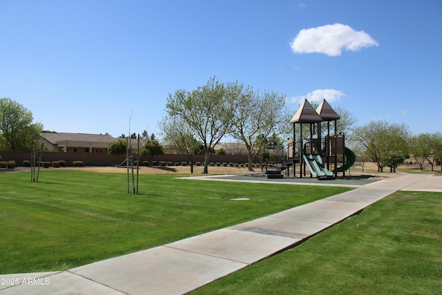 community play area featuring a yard