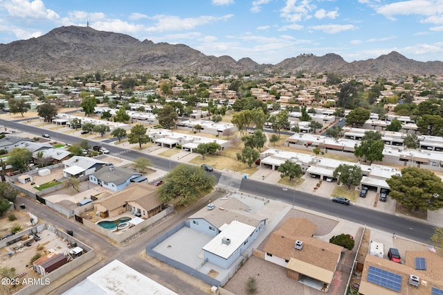 aerial view featuring a mountain view