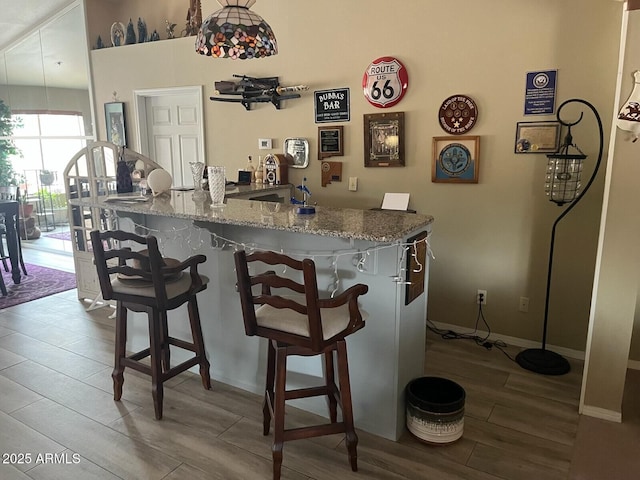 bar with light stone counters
