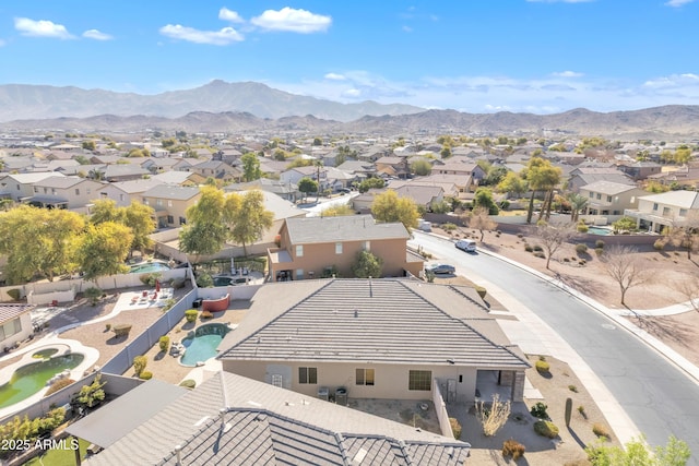 aerial view featuring a mountain view