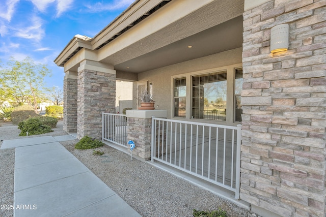 property entrance with a porch