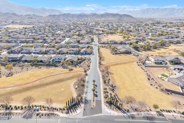 bird's eye view with a mountain view