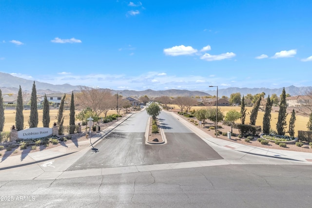 view of street with a mountain view