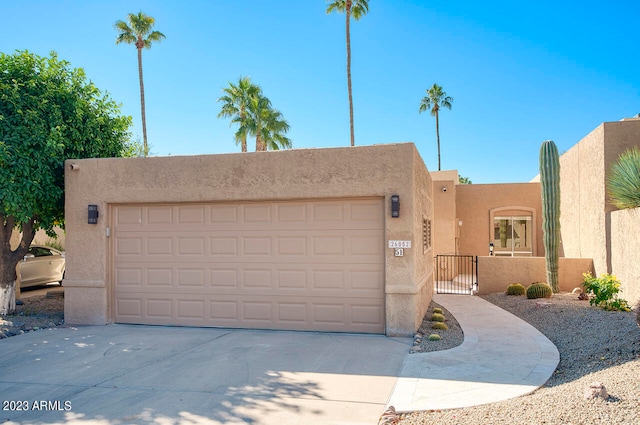 adobe home with a garage