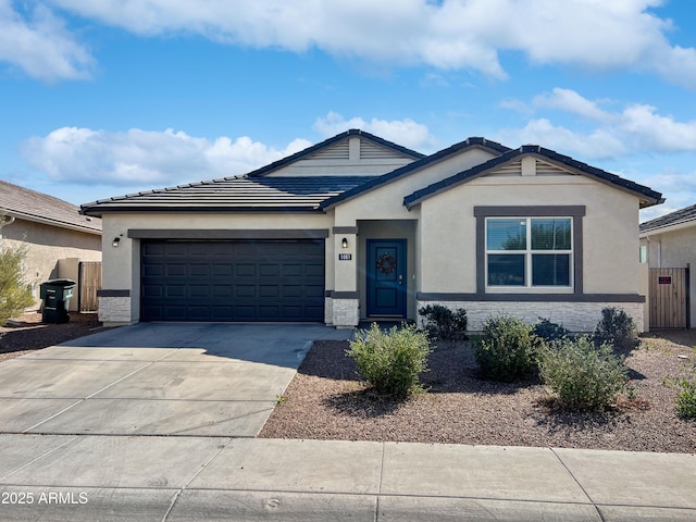 ranch-style home with a garage