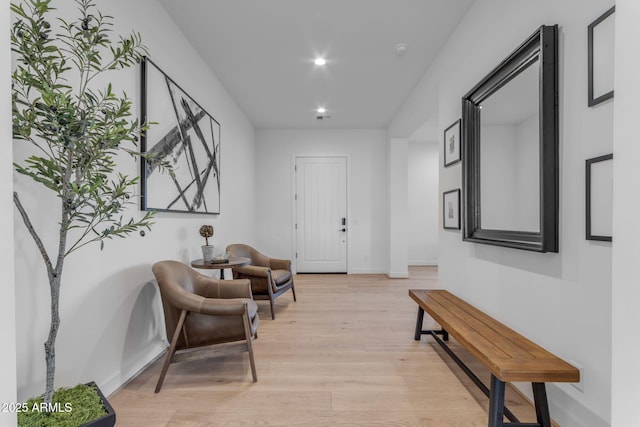 hall featuring light hardwood / wood-style floors