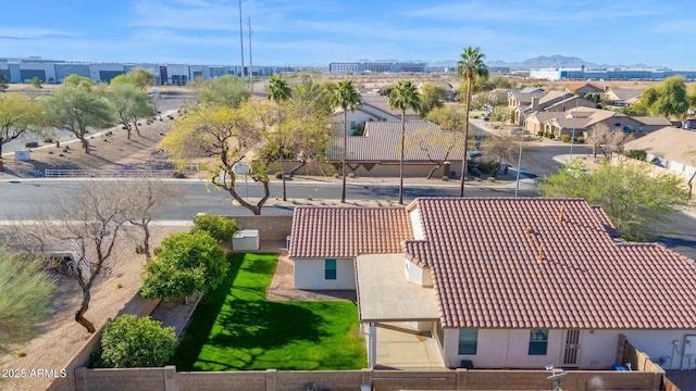 bird's eye view with a residential view