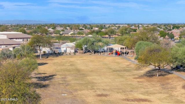 bird's eye view with a residential view