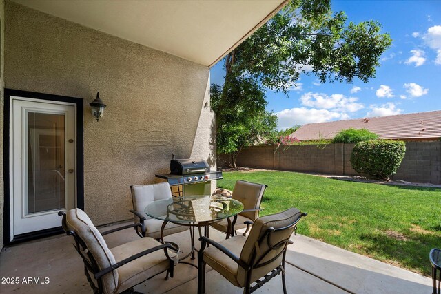 7925 E Osage Ave, Mesa, AZ 85212 - view of patio / terrace with outdoor dining space and a grill