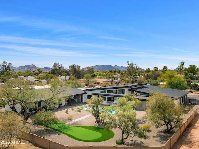 11649 N Miller Rd, Scottsdale, AZ 85260 - exterior space with a mountain view and fence