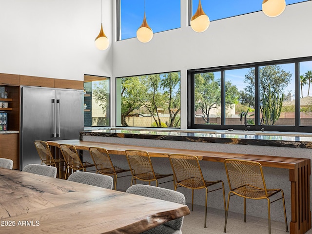 11649 N Miller Rd, Scottsdale, AZ 85260 - kitchen featuring a towering ceiling and built in fridge