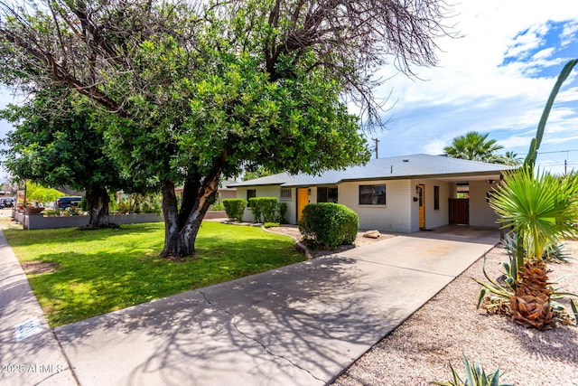 3031 E Avalon Dr, Phoenix, AZ 85016 - ranch-style house featuring a front yard, driveway, and a carport