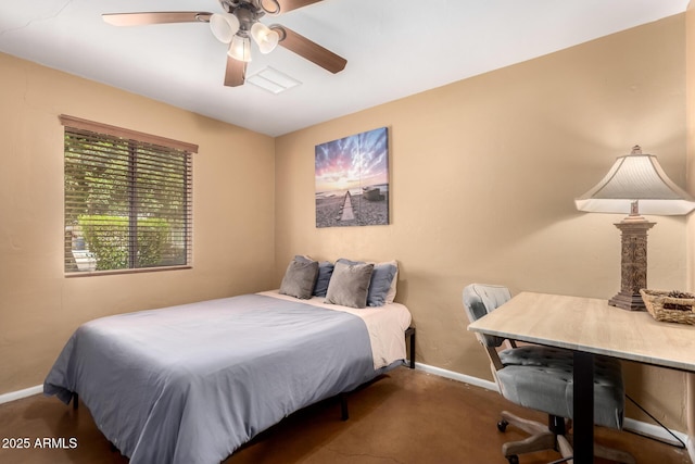 3031 E Avalon Dr, Phoenix, AZ 85016 - carpeted bedroom with baseboards and ceiling fan