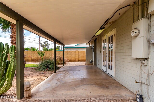 3031 E Avalon Dr, Phoenix, AZ 85016 - view of patio featuring french doors and fence